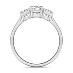 Stunning 0.6 CT Round Moissanite Stones Three Stones Wedding Band 3