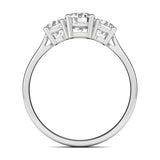 Stunning 0.6 CT Round Moissanite Stones Three Stones Wedding Band 3
