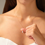 2.0 CT Emerald Moissanite Diamond Solitaire Pendant Necklace in Solid Gold 5