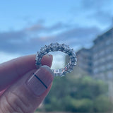 0.7 TCW Emerald & Round Cut Moissanite Bridal Wedding Band 7