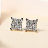 Round Cut Cubic Zirconia in 925 Sterling Silver Earrings 2