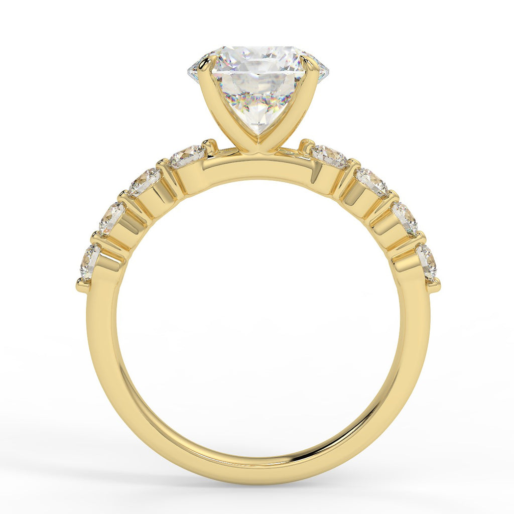 Stunning 2.0 CT Round Moissanite Engagement Ring with Pave Design 3
