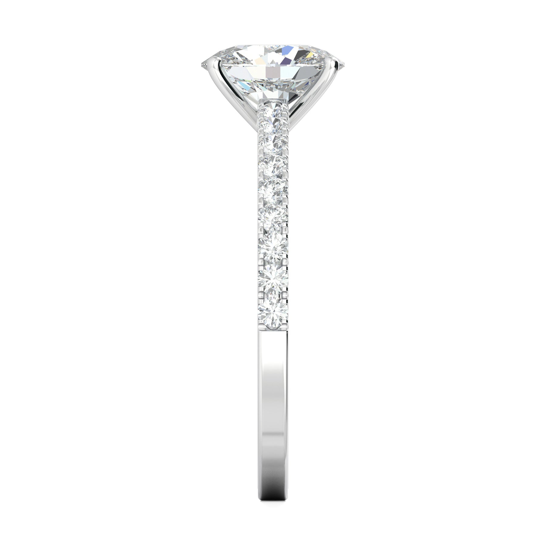 Stunning 0.5 CT Oval Moissanite Stones Engagement Ring In Pave Design 4