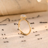 Stunning 0.8 CT Pear Moissanite Engagement Ring With East-West Solitaire Design 4