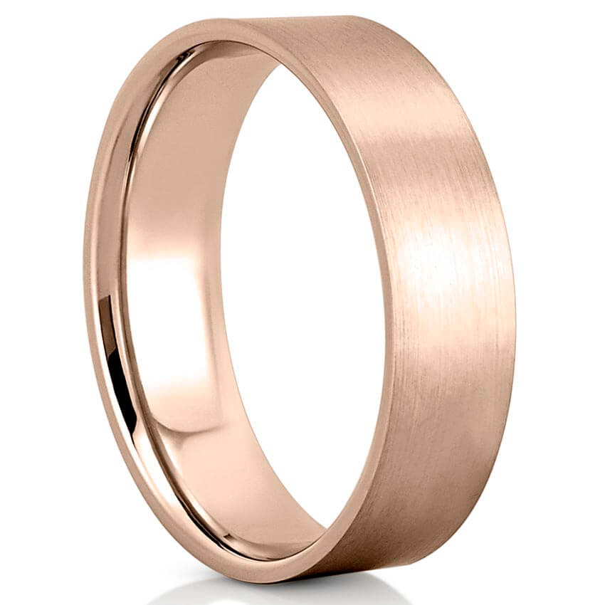 Classic Matte Finish Wedding Band for Men's in Solid Gold 6