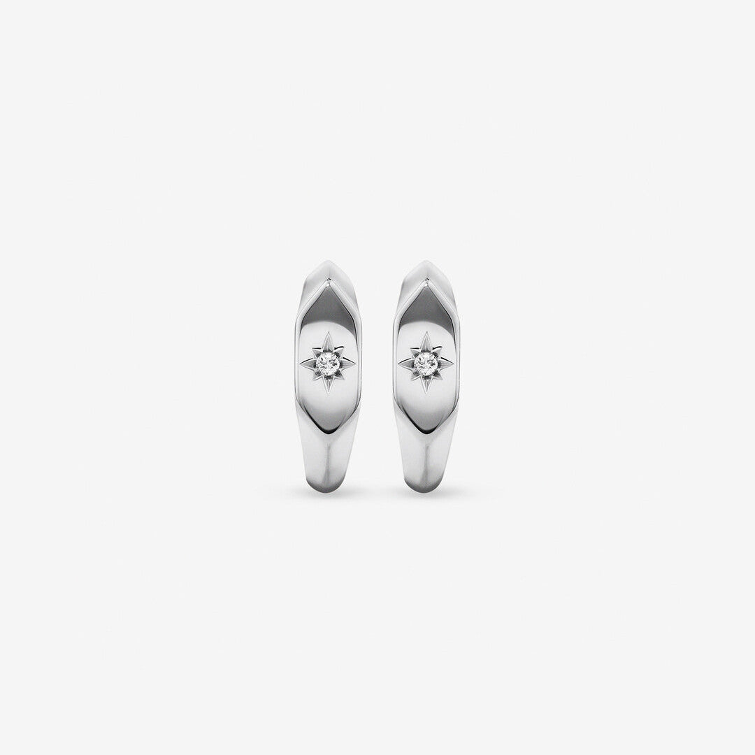 Round Cut Cubic Zirconia in 925 Sterling Silver Earrings 2