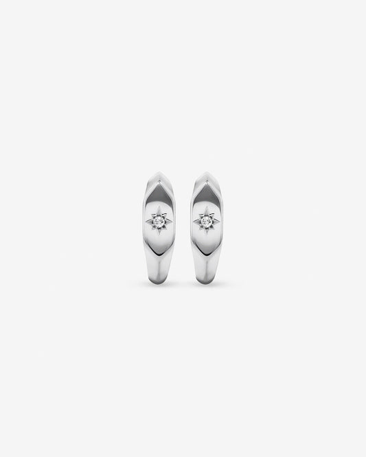 Round Cut Cubic Zirconia in 925 Sterling Silver Earrings 2