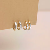 1.0 TCW Baguette Cut Moissanite Huggies Earrings in Gold 10
