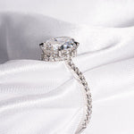 Classic 2.0 CT Oval Cut Moissanite Engagement Ring with Hidden Halo & Pave Design 4