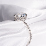 Classic 2.0 CT Oval Cut Moissanite Engagement Ring with Hidden Halo & Pave Design 4