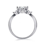 Round Cut 3 Stones Style Cubic Zirconia in 925 Sterling Silver Ring 3