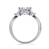 Round Cut 3 Stones Style Cubic Zirconia in 925 Sterling Silver Ring 3
