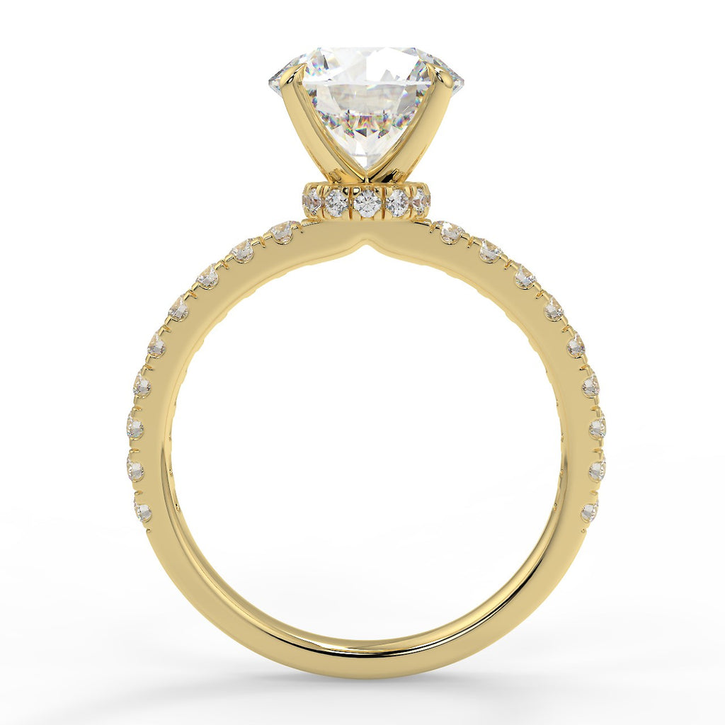 Stunning 2.0 CT Round Moissanite Engagement Ring with Pave Design 3