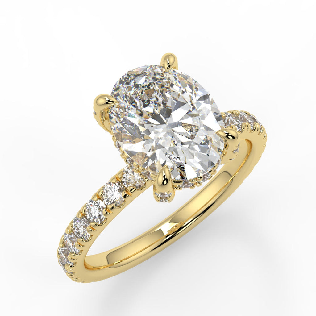 Stunning 2.11 CT Oval Moissanite Engagement Ring with Hidden Halo & Pave Design 1