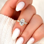 Stunning 2.5 CT Oval Moissanite Engagement Ring with Three Stone Design 4