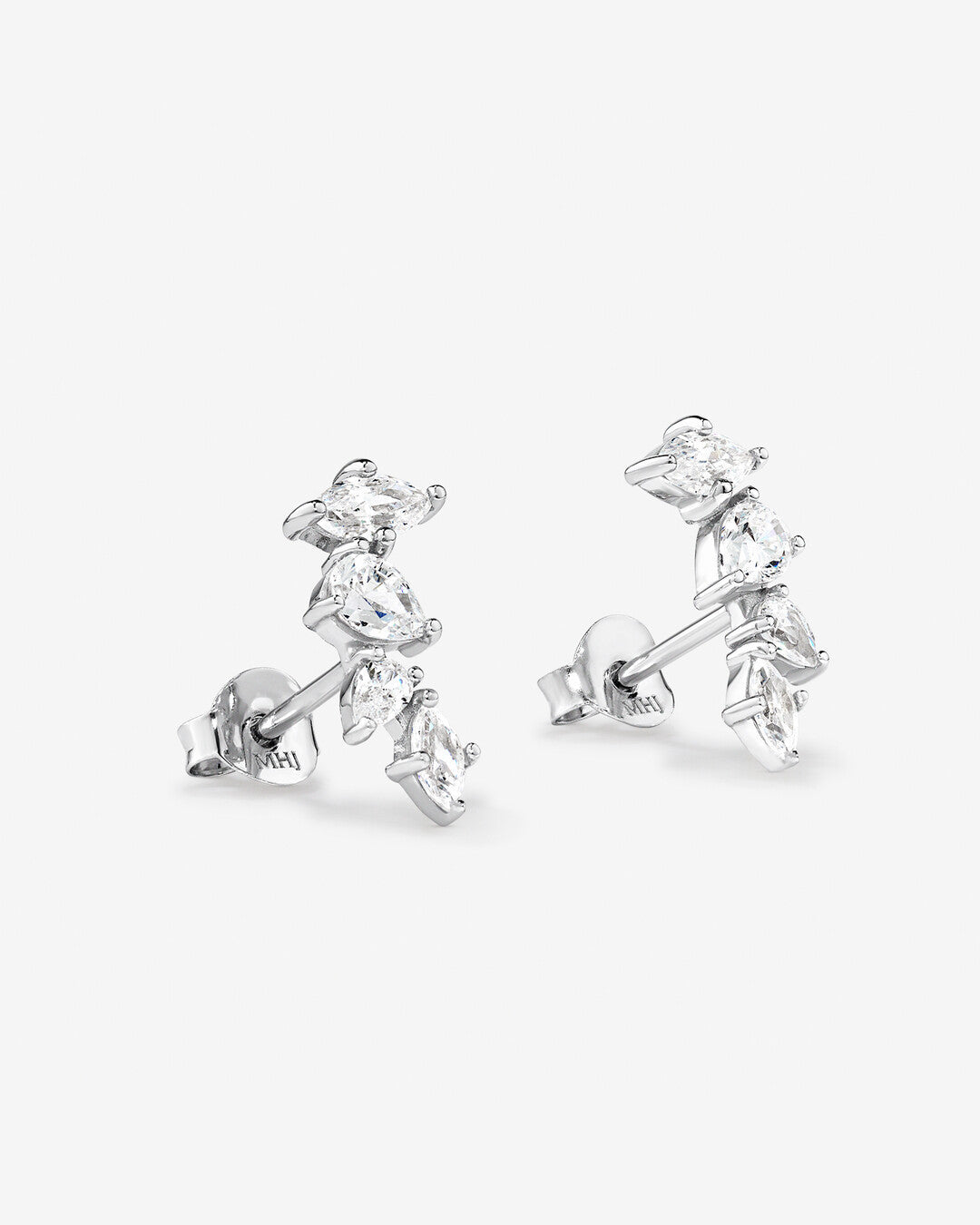 Round Cut Cubic Zirconia in 925 Sterling Silver Earrings 3