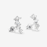 Round Cut Cubic Zirconia in 925 Sterling Silver Earrings 3