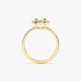 Stunning 1.0-2.0 CT Oval Moissanite Engagement Ring with Halo & Pave Design 3