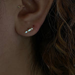 0.30 TCW Round, Marquise & Baguette Cut Moissanite Multi Stone Stud Earrings in Gold 3