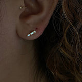 0.30 TCW Round, Marquise & Baguette Cut Moissanite Multi Stone Stud Earrings in Gold 3