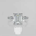 Stunning 2.53 CT Emerald Moissanite Engagement Ring with Hidden Halo & Pave Design 4