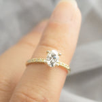 Stunning 1 CT Oval Moissanite Engagement Ring With Pave Design 6