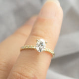 Stunning 1 CT Oval Moissanite Engagement Ring With Pave Design 6