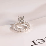Stunning 1.0 - 2.0 CT Emerald Moissanite Engagement Ring With Hidden Halo Design 3