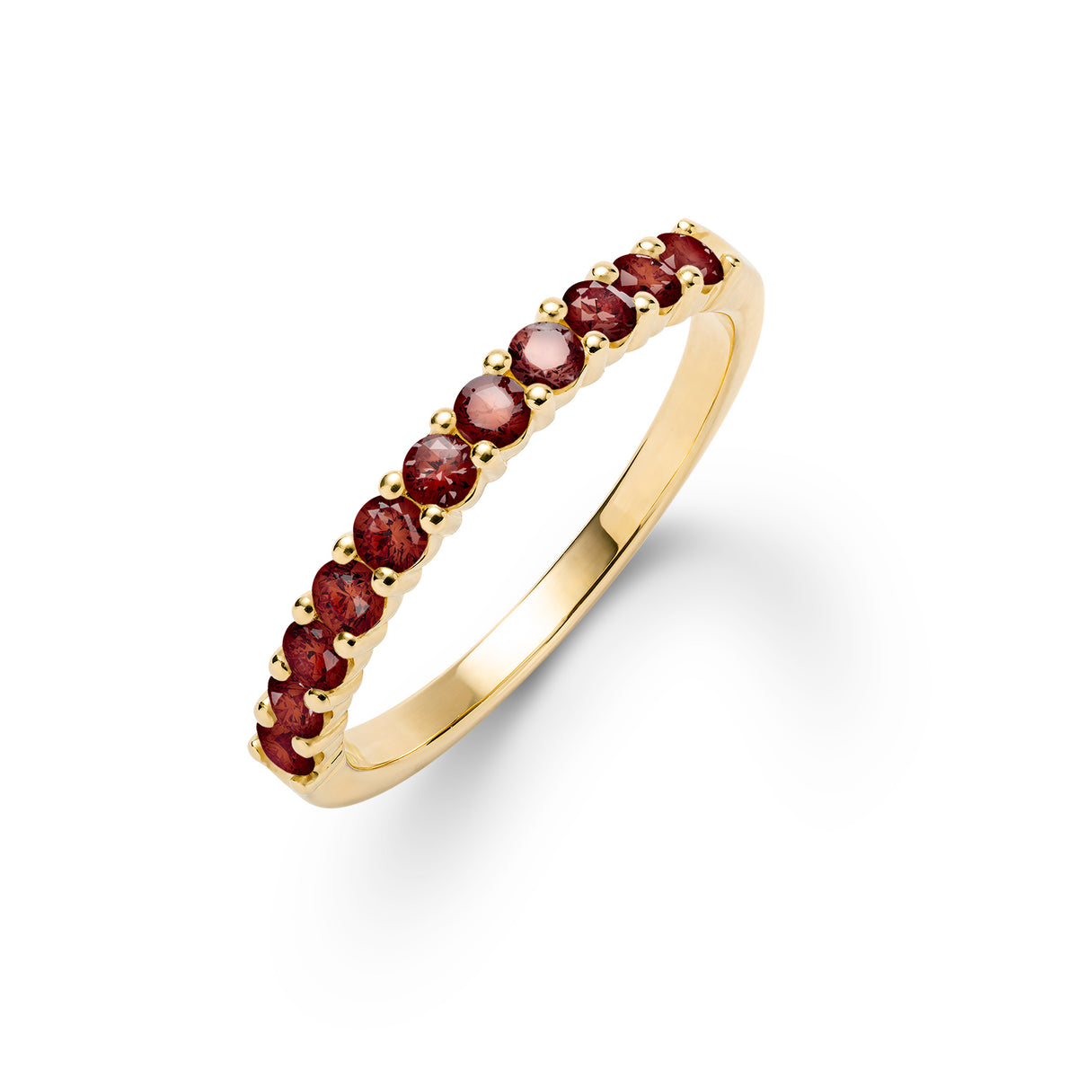 1.38 TCW Round Garnet Lab Made Diamond- January Birthstone Wedding Band 1