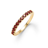 1.38 TCW Round Garnet Lab Made Diamond- January Birthstone Wedding Band 1