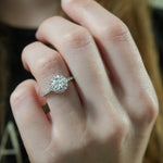 Stunning 0.50-1.50 CT Oval Moissanite Engagement Ring With Halo & Pave Design 6