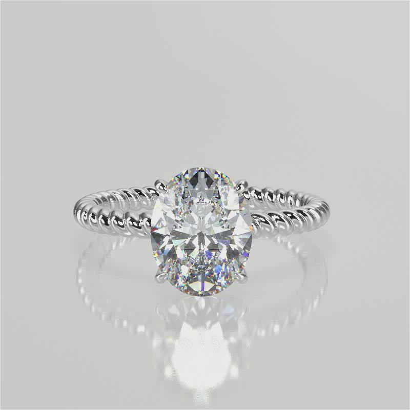 Stunning 2.11 CT Oval Moissanite Engagement Ring with Solitaire Design 4