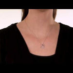 Round Cut Cubic Zirconia in 925 Sterling Silver Necklace 7