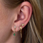 0.10 TCW Round Cut Moissanite Evil Eye Stud Earrings in Gold 2