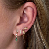 0.10 TCW Round Cut Moissanite Evil Eye Stud Earrings in Gold 2