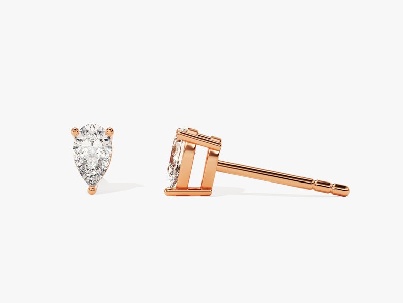 1.0 TCW Pear Cut Moissanite Stud Earrings in Gold 5