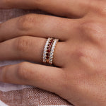 1.38 TCW Round Garnet Lab Made Diamond- January Birthstone Wedding Band 9