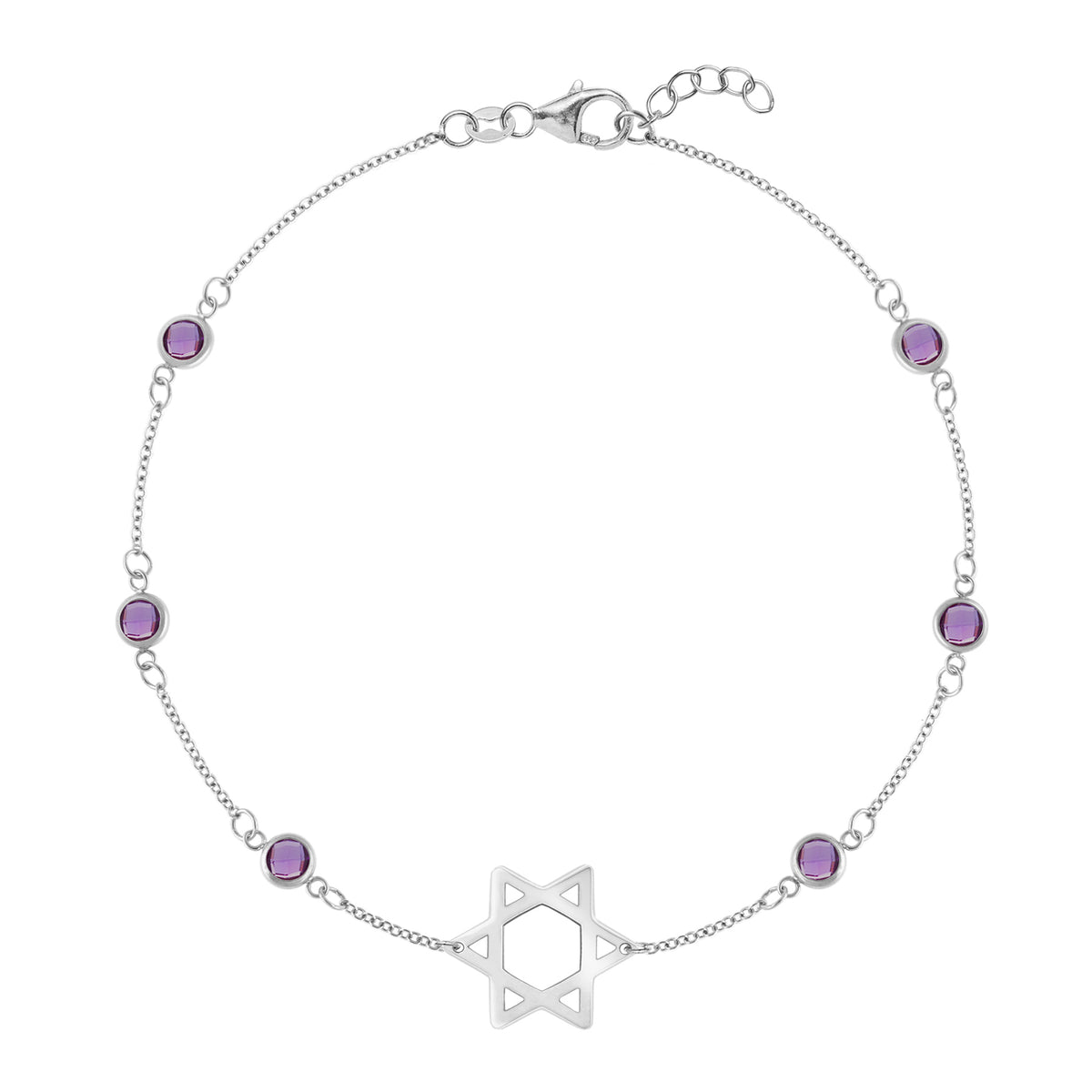 1.5 TCW Round Amethyst Lab Made Diamond- February Birthstone Bracelets 4