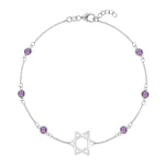 1.5 TCW Round Amethyst Lab Made Diamond- February Birthstone Bracelets 4