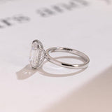 Stunning 1.0 - 2.0 CT Emerald Moissanite Engagement Ring with Hidden Halo Design 10