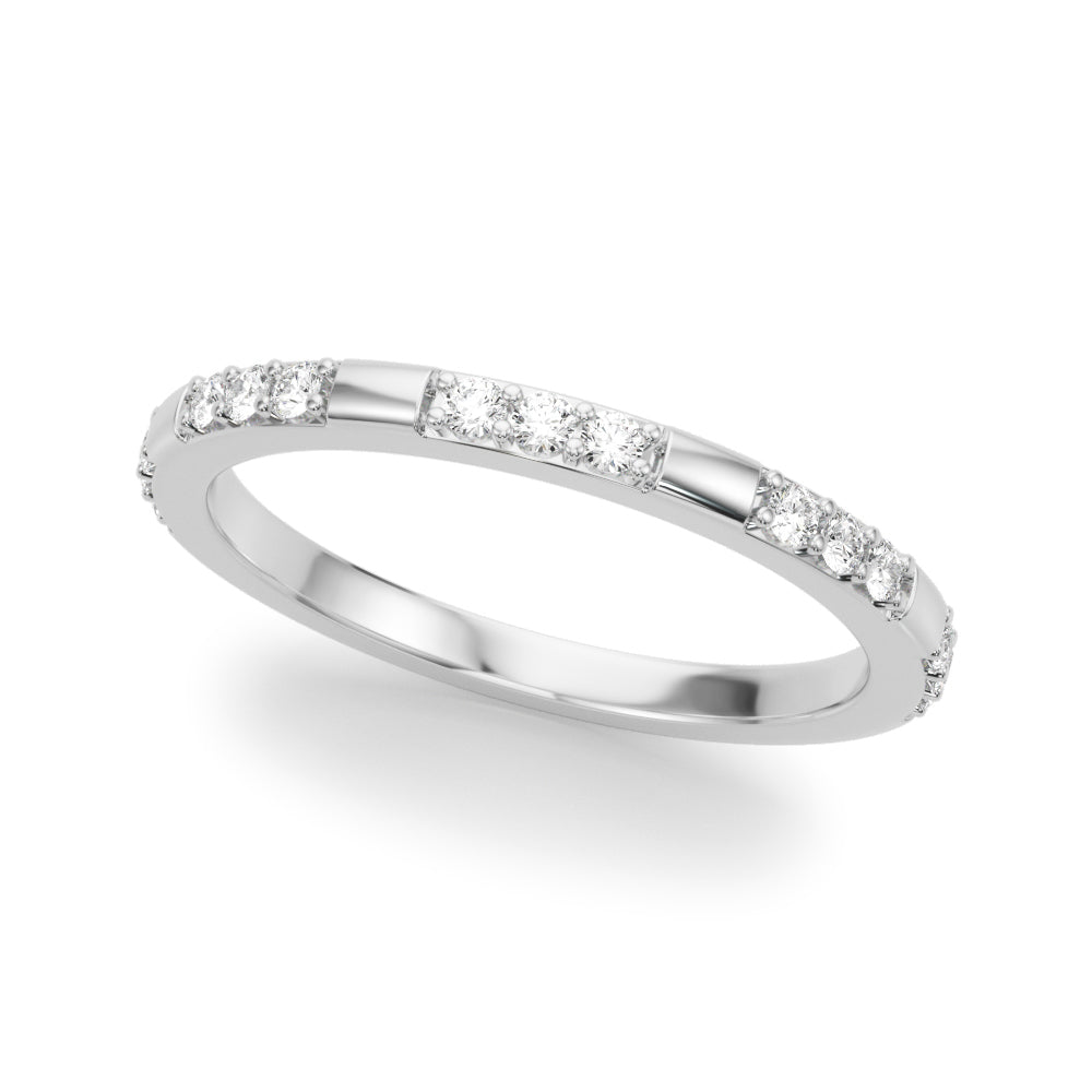 Stunning 0.20 CT Round Moissanite Stones Bar Wedding Bands 3