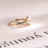 Stunning 1.0 - 2.0 CT Oval Moissanite Engagement Ring with Cluster Design 9