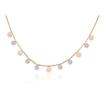 0.50 TCW Round Moissanite Diamond Gold Disc Dangler Necklace in Solid Gold 7