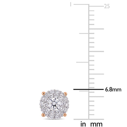 Round Cut Cubic Zirconia in 925 Sterling Silver Earrings 2