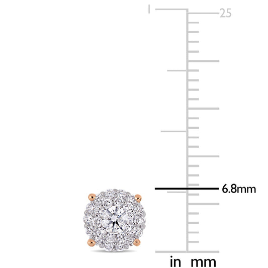 Round Cut Cubic Zirconia in 925 Sterling Silver Earrings 2