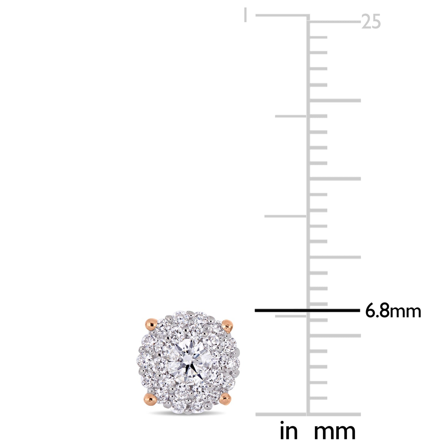 Round Cut Cubic Zirconia in 925 Sterling Silver Earrings 4