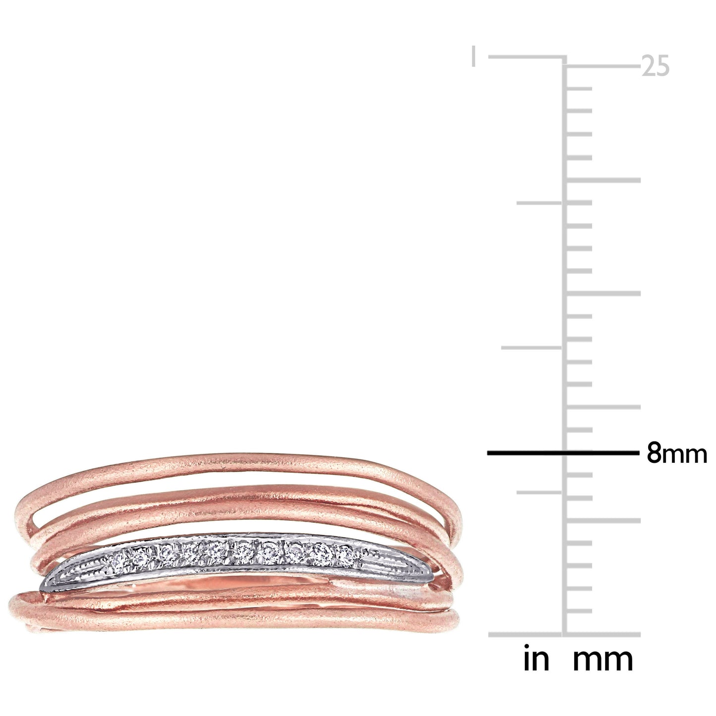 Round Cut Cubic Zirconia in 925 Sterling Silver Wedding Bands 6