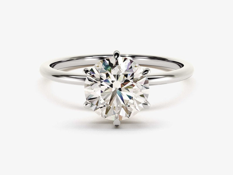 Stunning 1.0-2.0 CT Round Moissanite Engagement Ring with Solitaire Design 3