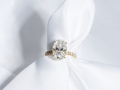 Stunning 3.50 CT Oval Shape Moissanite Engagement Ring with Hidden Halo & Pave Design 4