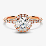 Stunning 1.0 CT Round Moissanite Engagement Ring with Halo & Pave Design 5